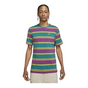 NWT NIKE Sportswear Short Sleeve Striped T-Shirt (Green) Mens Size S